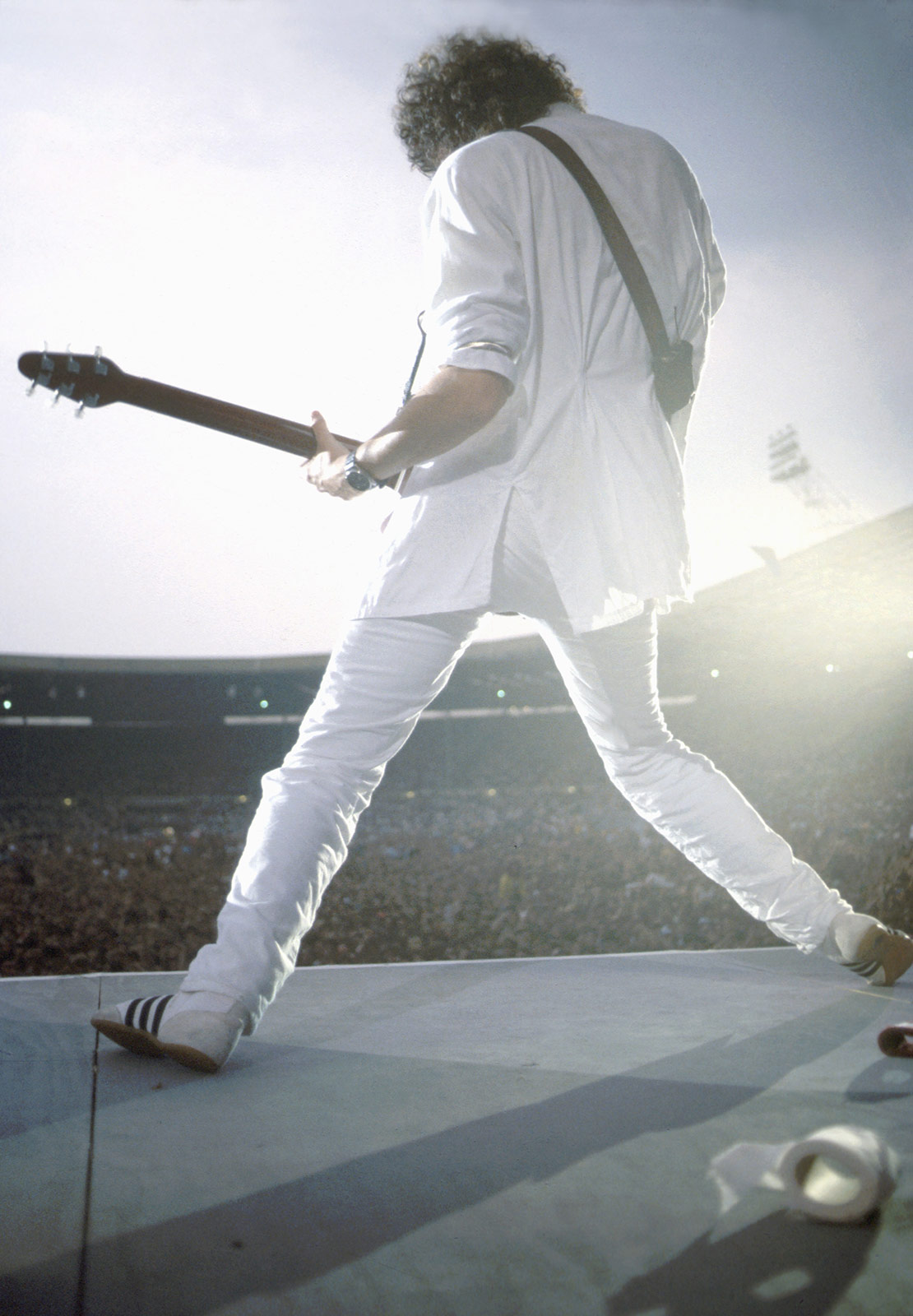 May plays for the crowd at Wembley Stadium. (Tony Mottram/UPPA/ZUMA Wire)