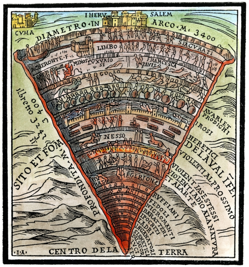 Dante's Inferno, C1520. /Nwoodcut From A Venetian Edition Of The Divine Comedy, C1520.