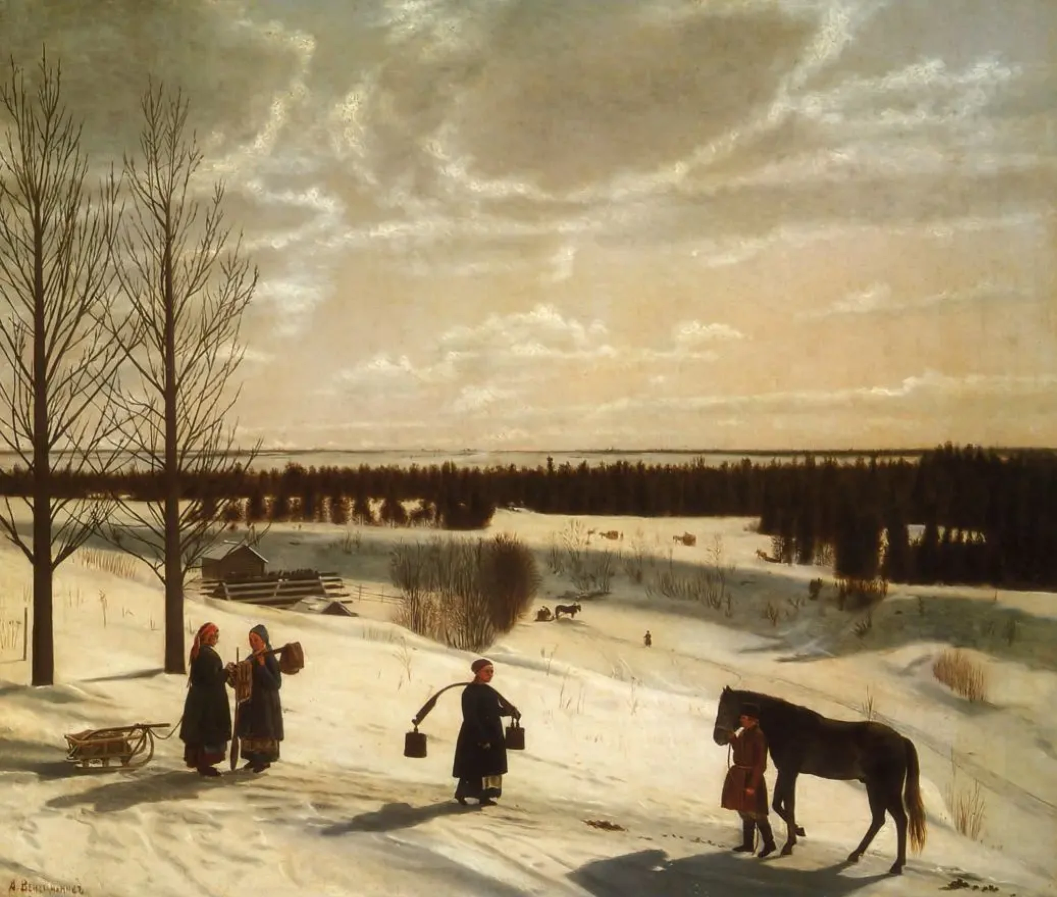 Н. С. Крылов «Зимний пейзаж» («Русская зима»), 1827 г.